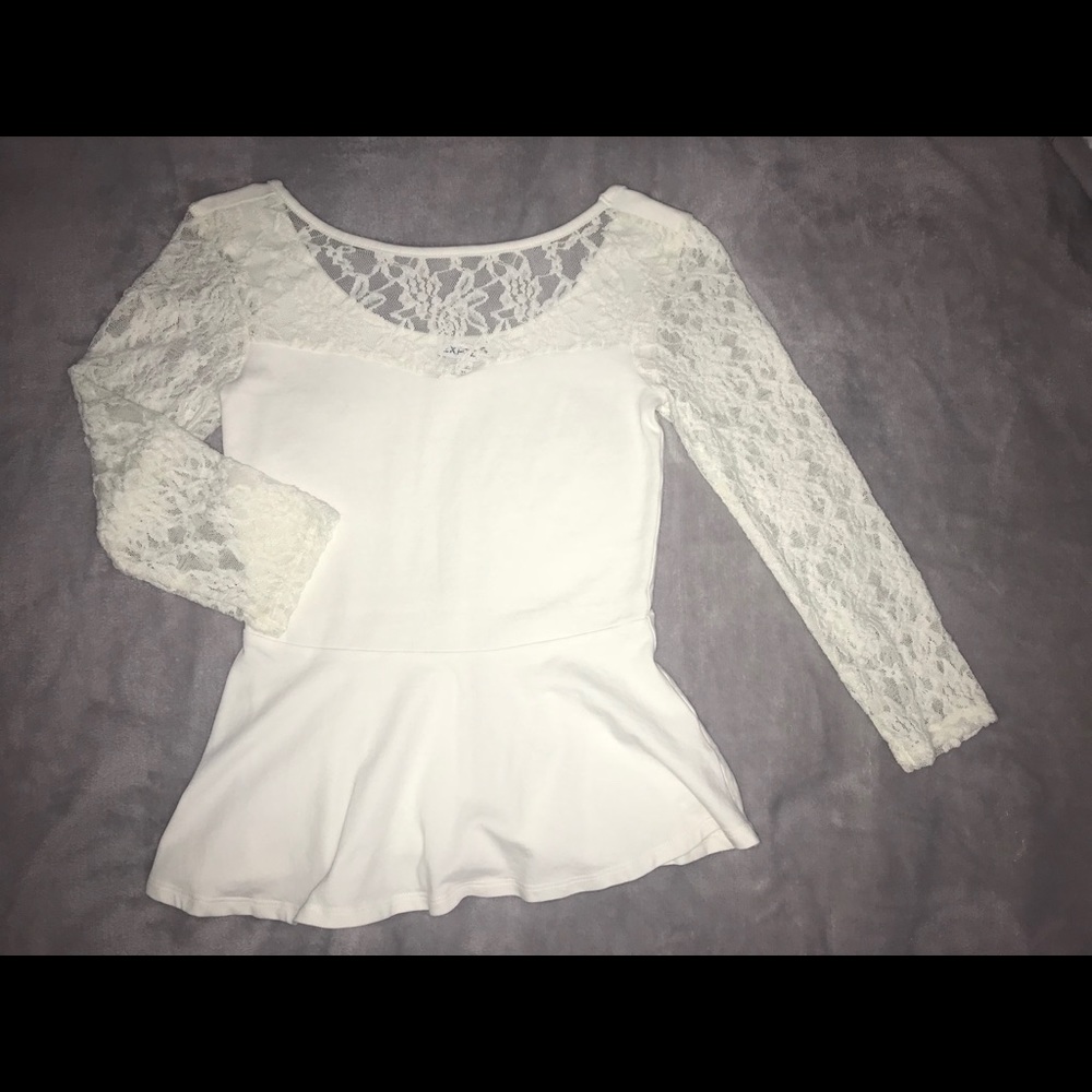 Express lace peplum blouse
